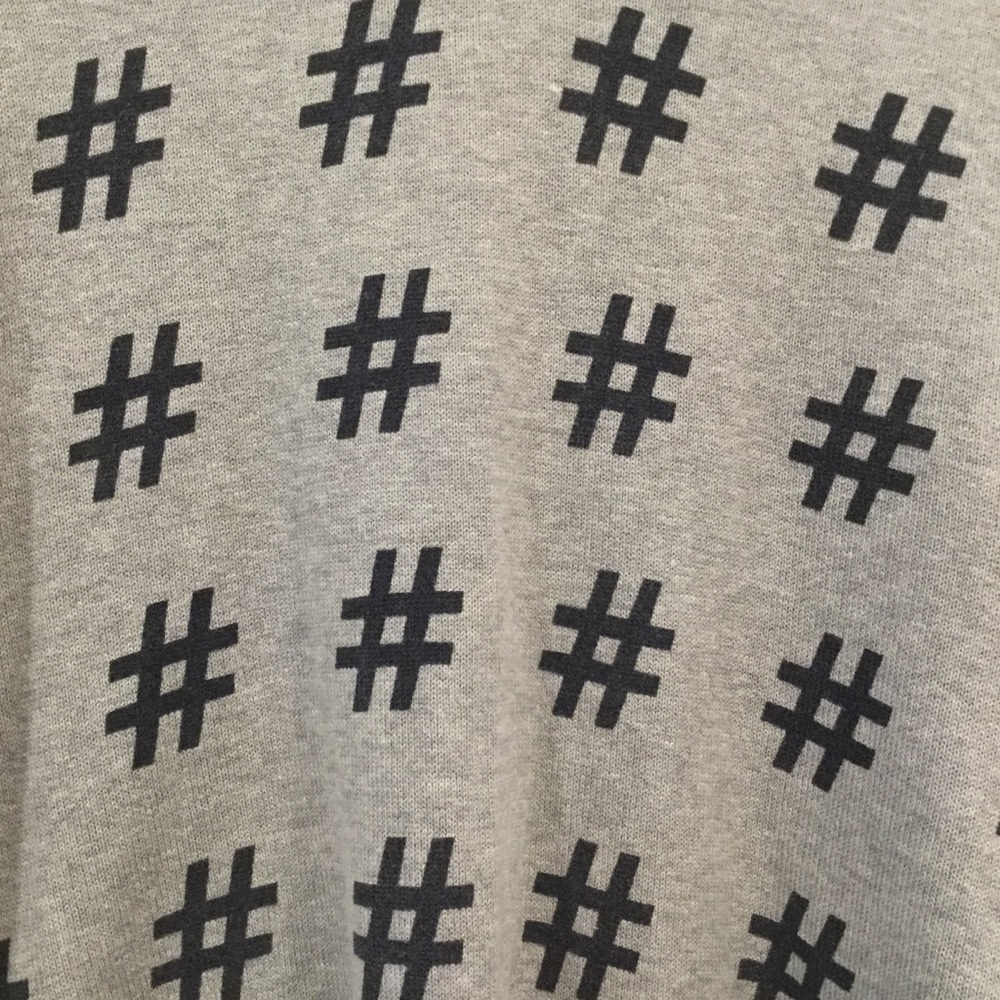 Zara Basic Grey Navy Hashtag Cottage Men's Sweater Sz XL - Picture 4 of 7